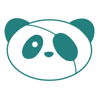 Covered Eye Panda Decal (Turquoise)